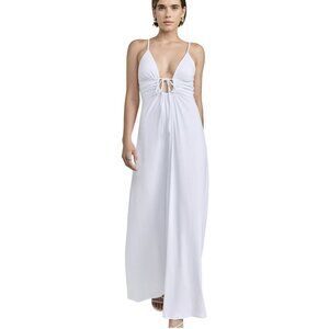 ShopBop Susana Monaco White Maxi Dress With Knot Detail Size Large NWT